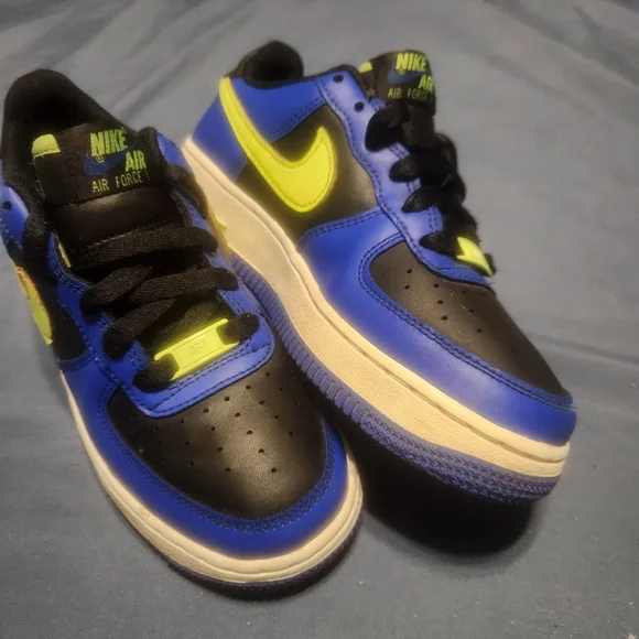 Nike Kids Sneakers - Blue, Black, and Neon Yellow - Picture 1 of 6
